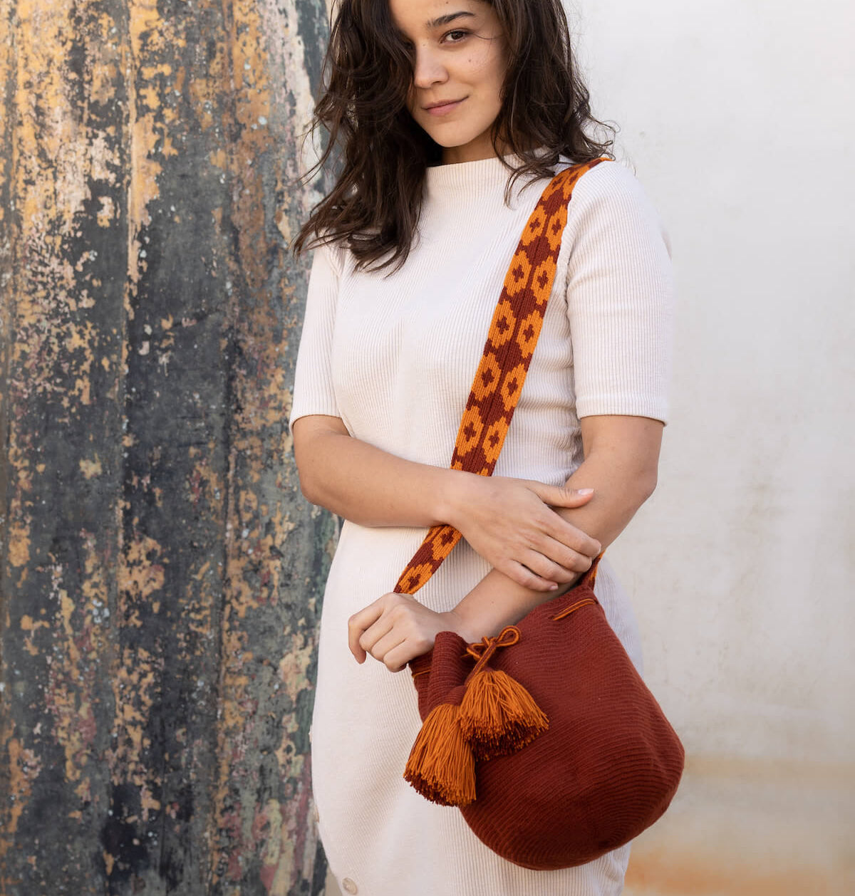 Terracotta Wayúu Mochila | Bucket Bag