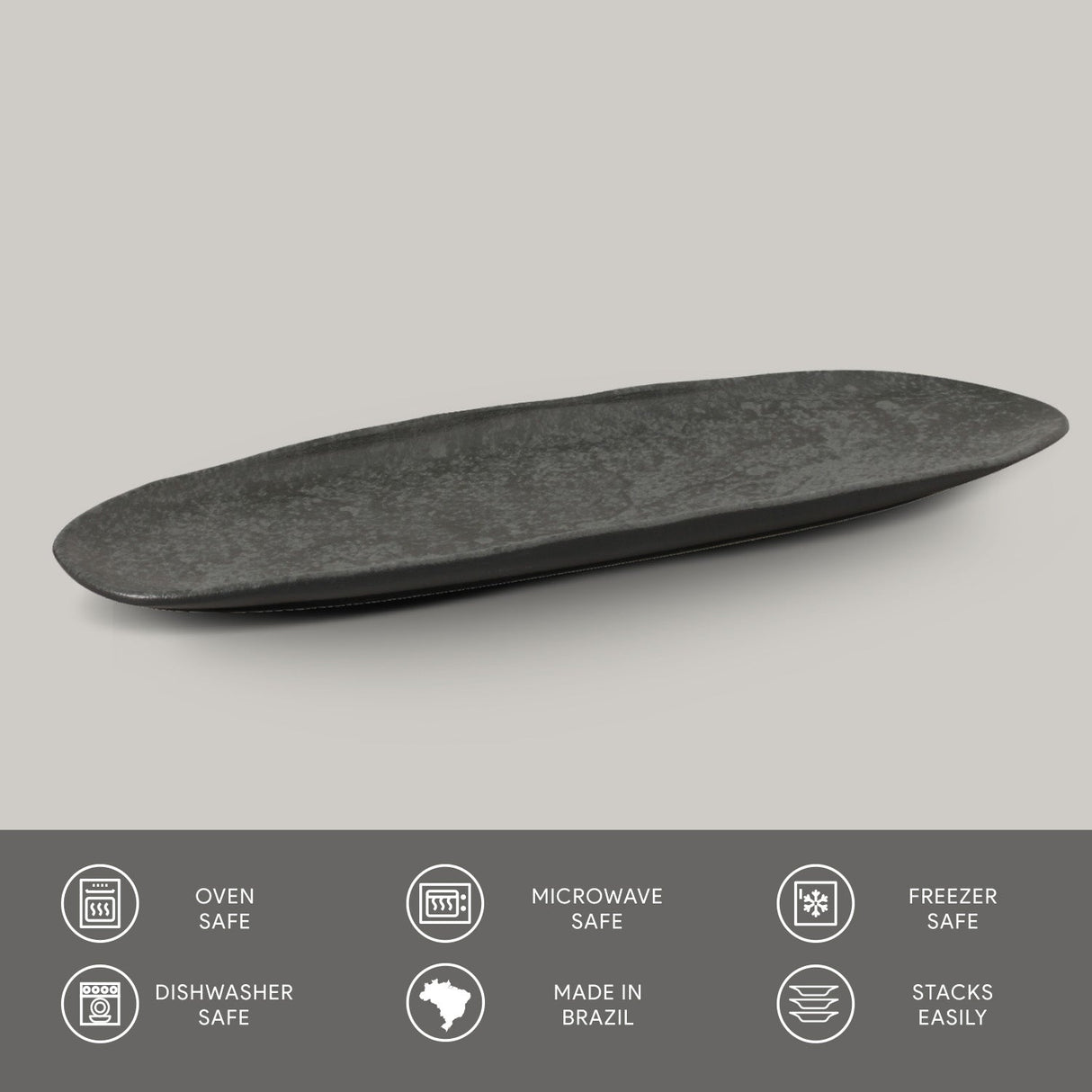 Shallow Organic Oval Platter Large Set of 4