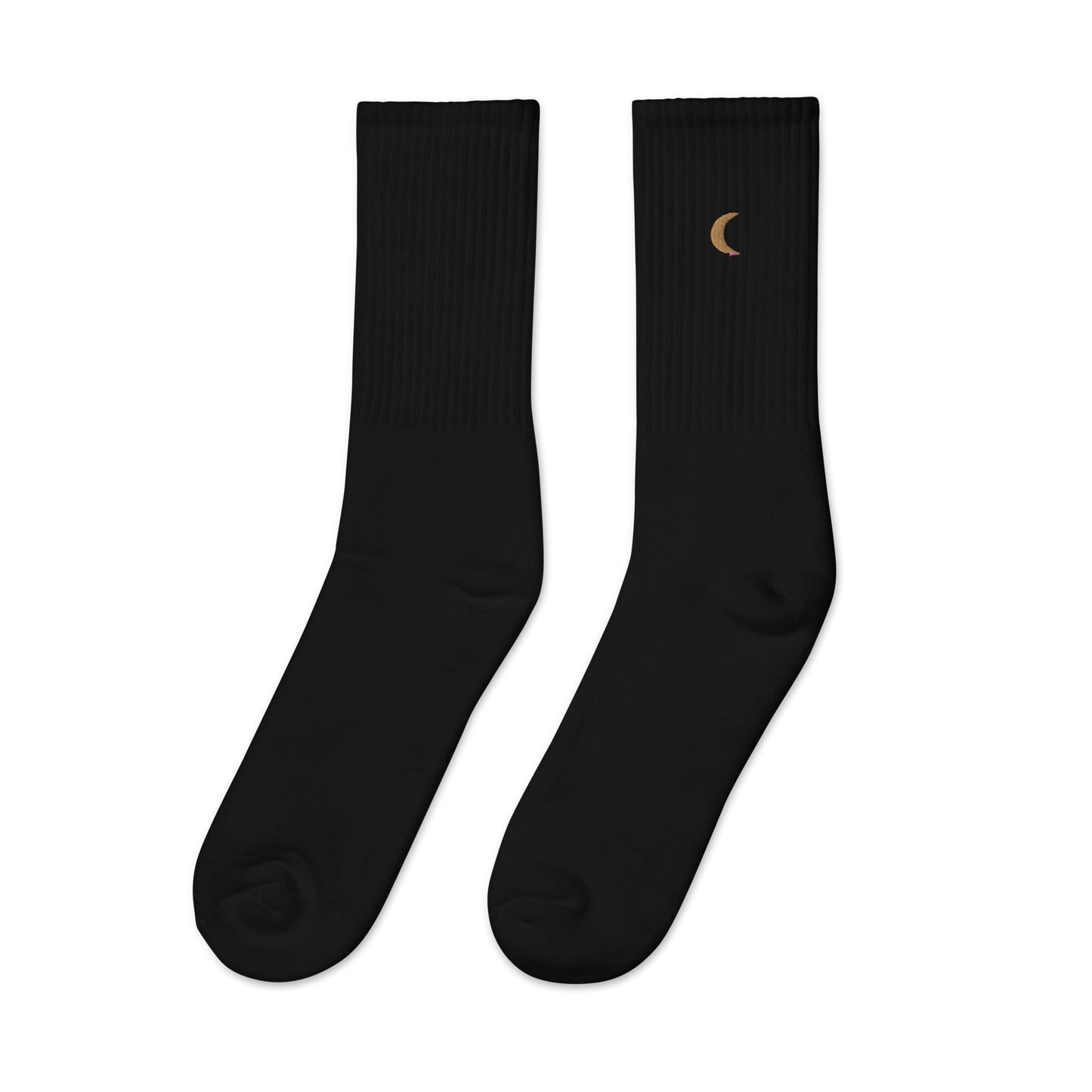 Embroidered Socks | Moon Landing ( Hi-rise French Cut )-4