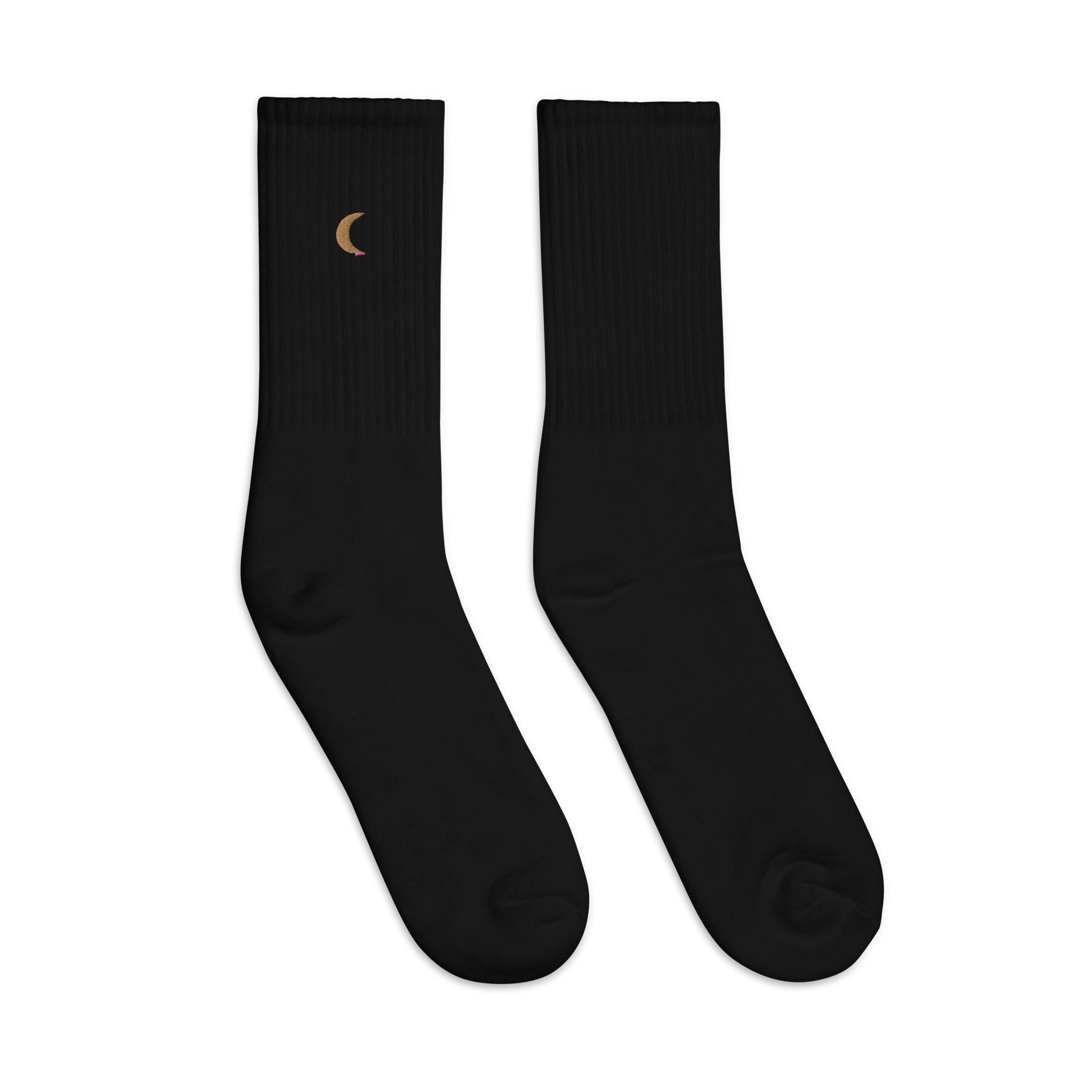 Embroidered Socks | Moon Landing ( Hi-rise French Cut )-5