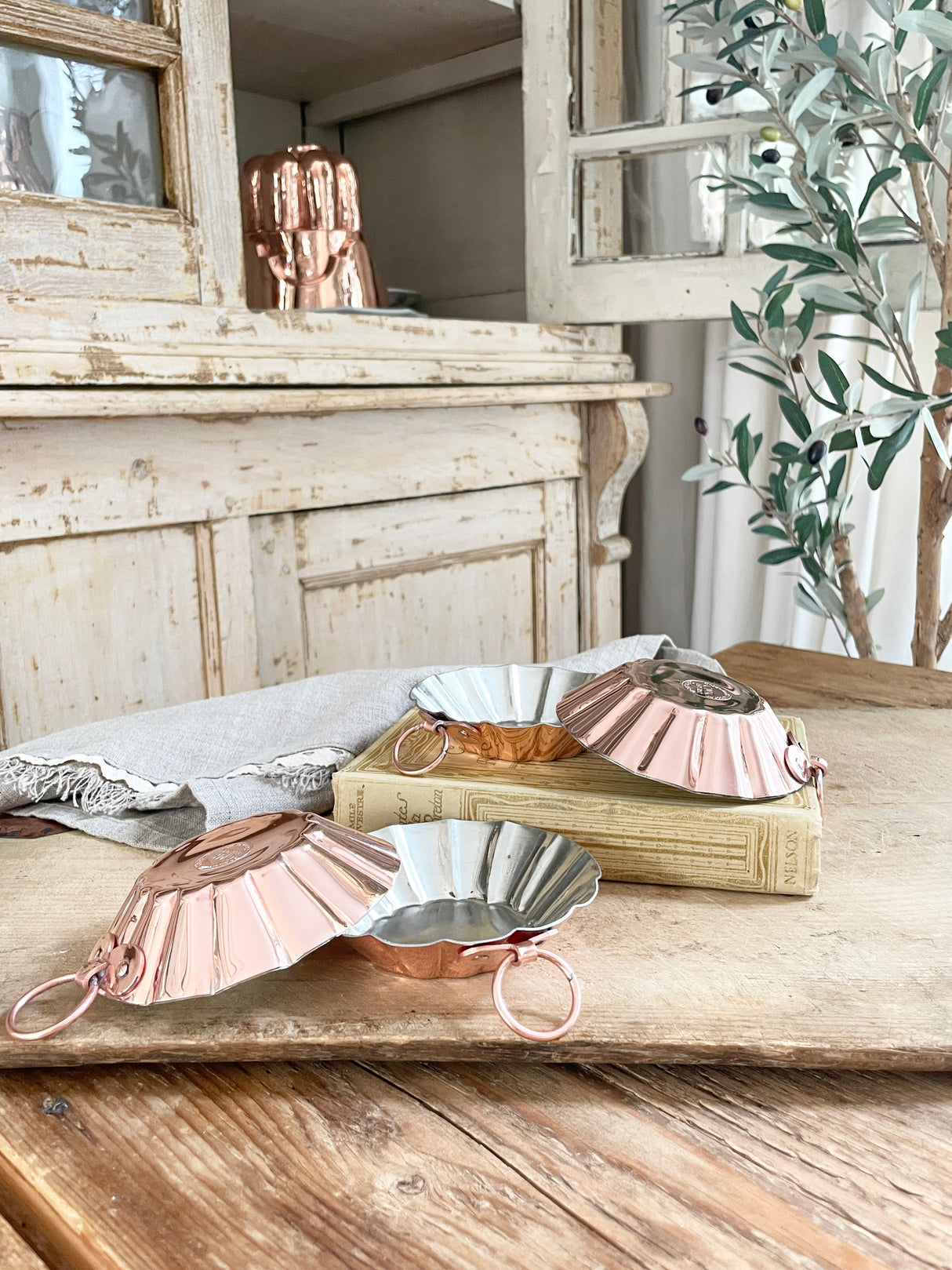 Copper Tartlet Moulds (Set of 4) | Vintage French Inspired - Sumiye Co