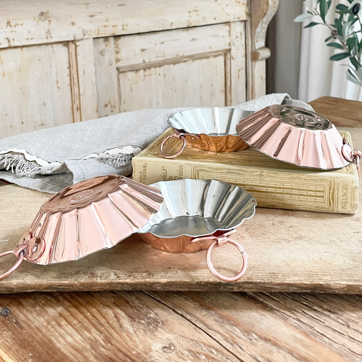 Copper Tartlet Moulds (Set of 4) | Vintage French Inspired - Sumiye Co