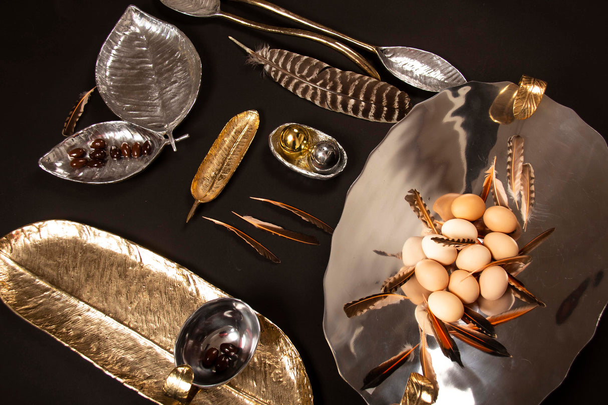 Nest Salt And Pepper W/Tray Silver/Gold