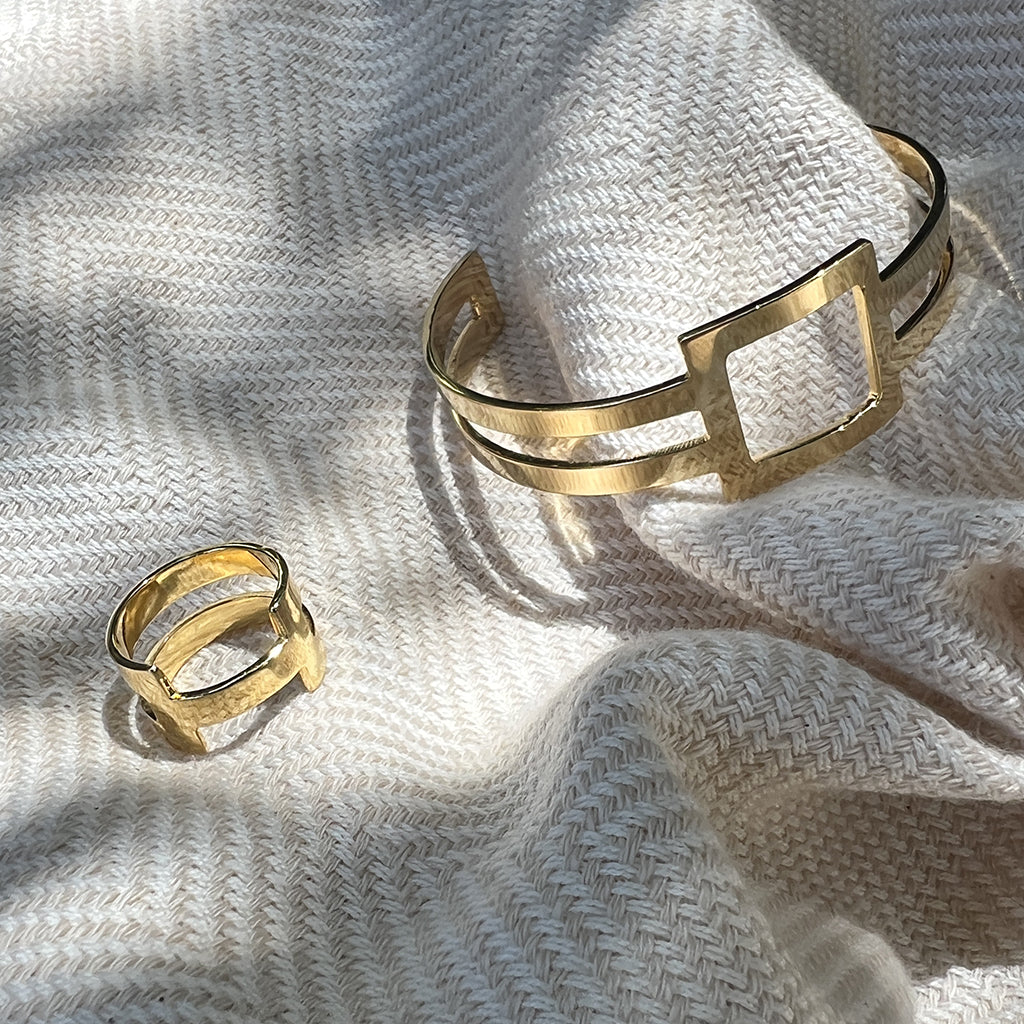 Geo Stripe Bombshell Ring by SLATE + SALT - Sumiye Co