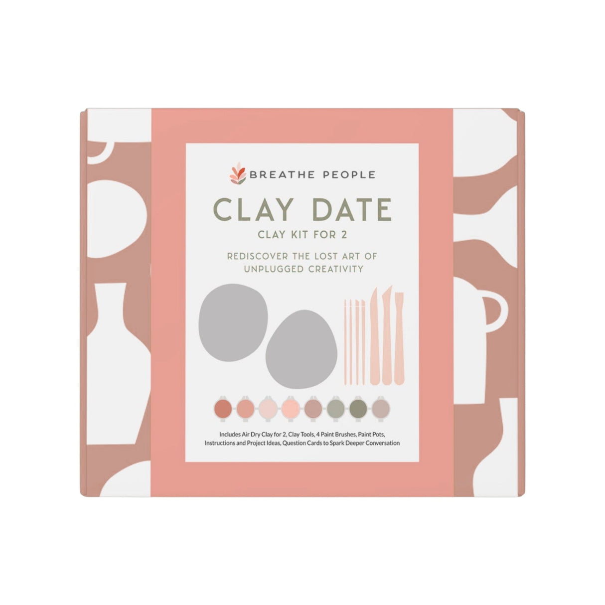 Clay Date kit packaging with 'Breathe People' branding on a white background