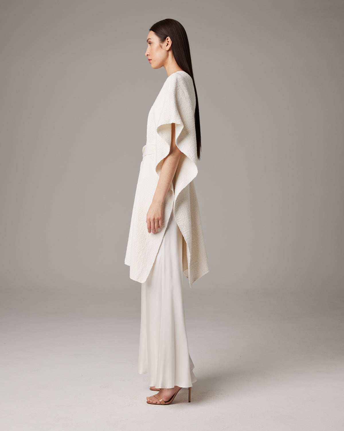 Textured Cotton Solid Kaftan - Sumiye Co