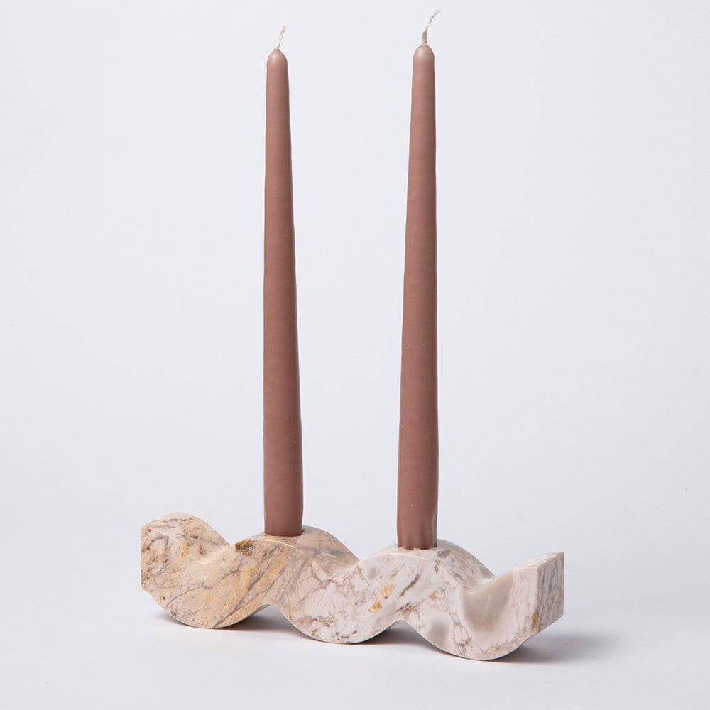 Wavy Candelabra - Creamy Soapstone - Sumiye Co