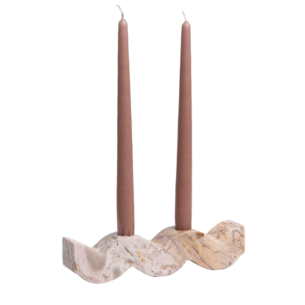 Wavy Candelabra - Creamy Soapstone - Sumiye Co