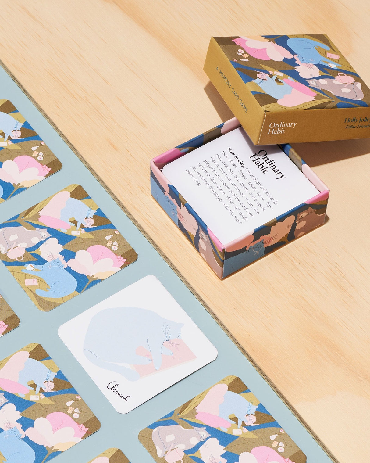 Feline Friends Matching Cards | Artist Holly Jolley - Sumiye Co