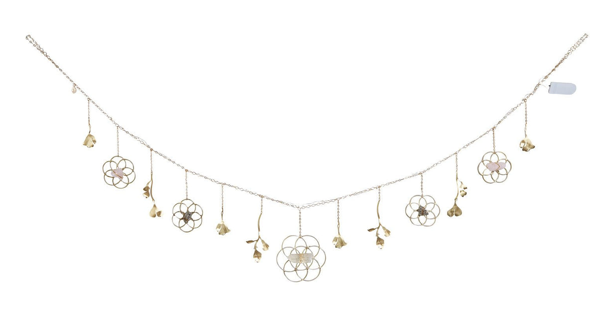 Flower of Life Healing Crystal Grid Garland with String Lighting - Sumiye Co