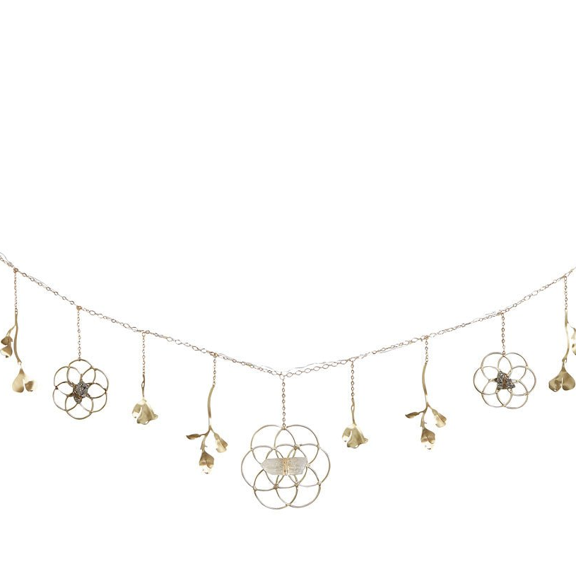 Flower of Life Healing Crystal Grid Garland with String Lighting - Sumiye Co