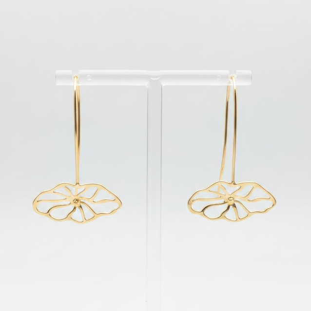 Flower Pull Threader Earrings - Sumiye Co