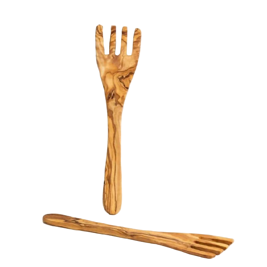 Olive Wood Serving Spatula Forks - Pair - Sumiye Co