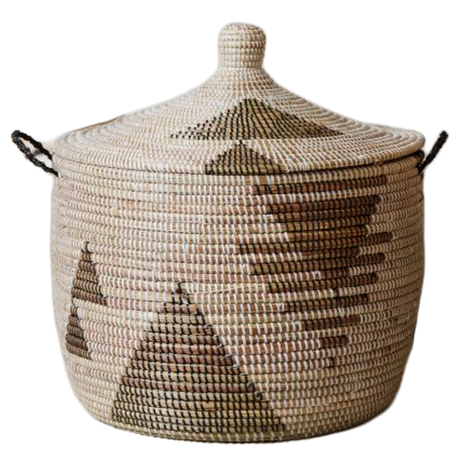 Low Storage Basket Graphic Print - Black and White - Sumiye Co