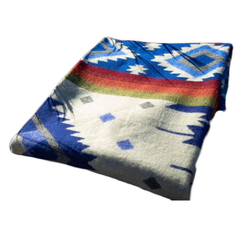 Alpaca Wool Reversible Blanket - Ocean Breeze 90" x 78”