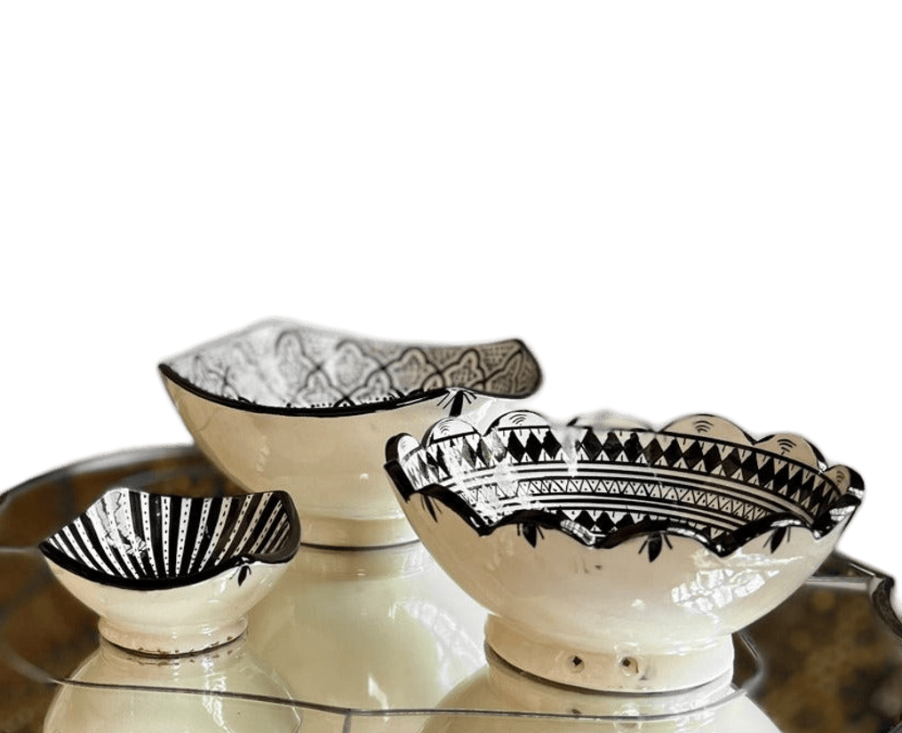 Moroccan Ceramic Nesting Bowls (Set of 3) - Sumiye Co