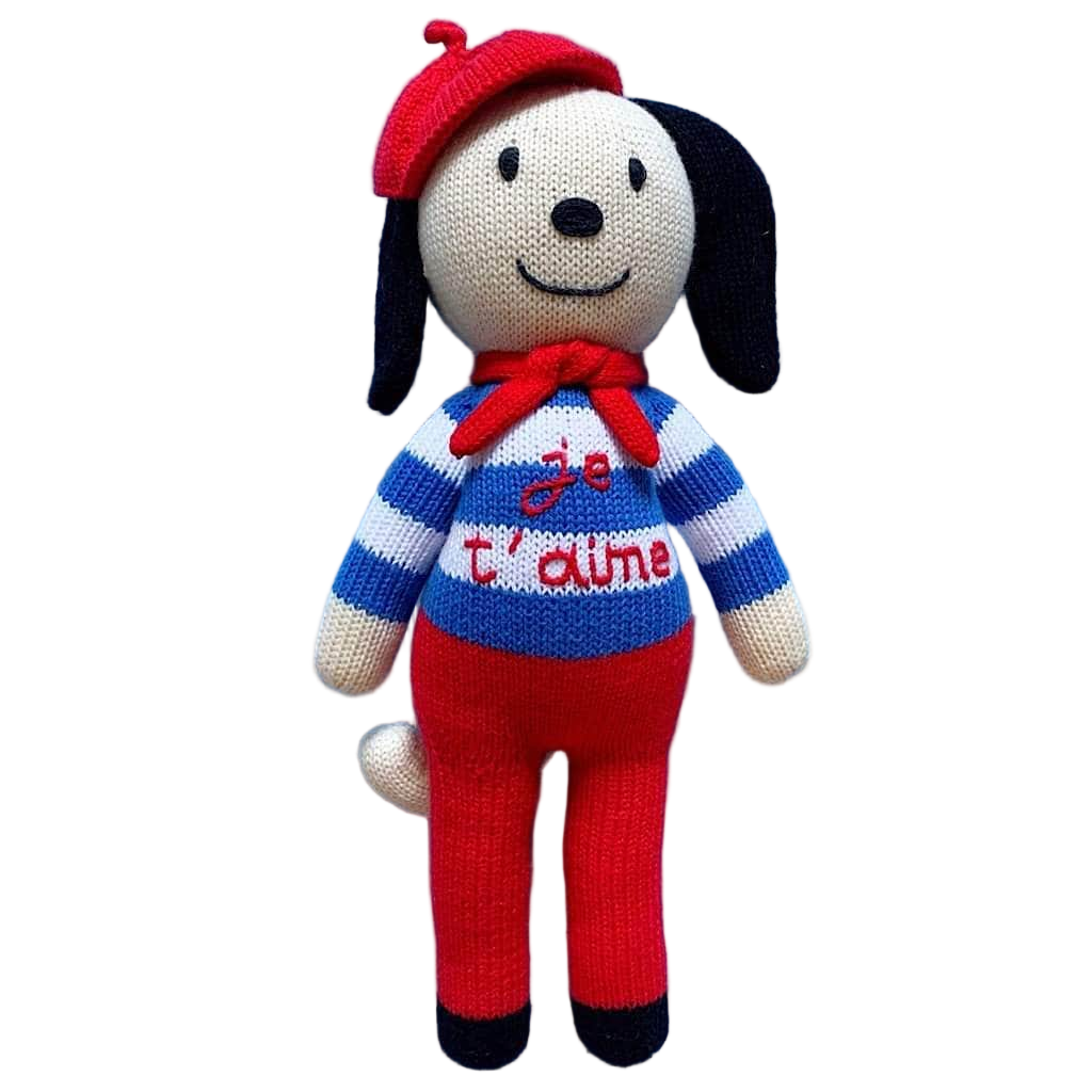 Organic Knit Doll, Pierre Dog by Estella - Sumiye Co