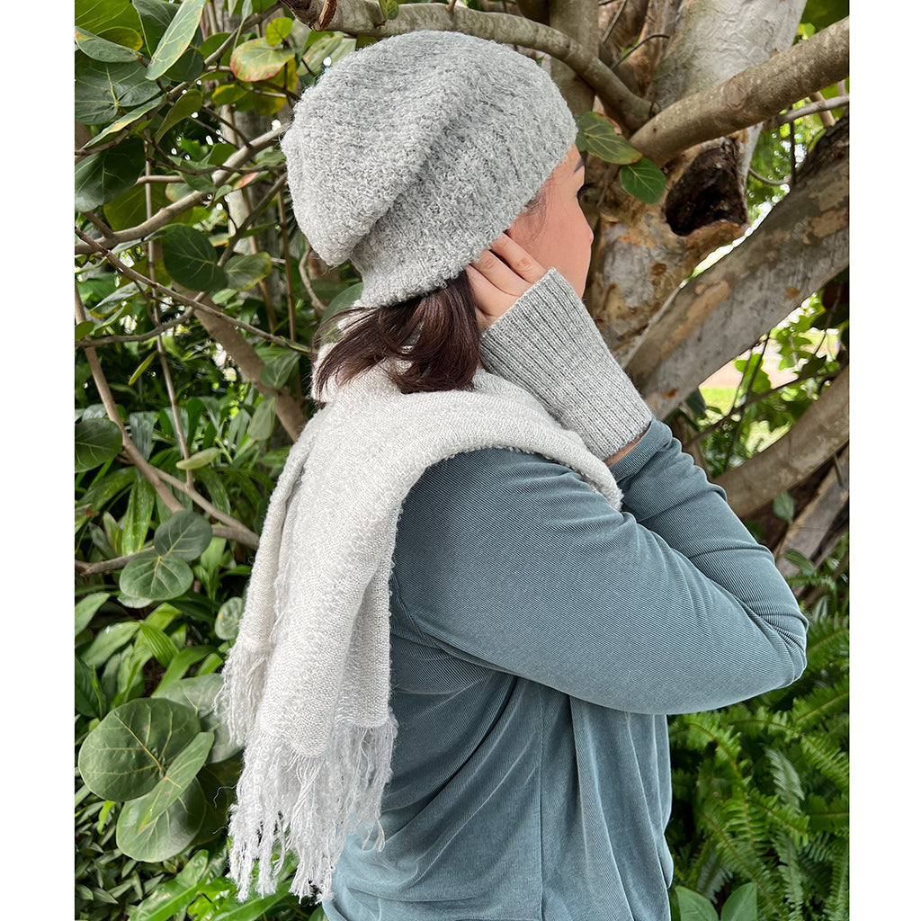 Gray Loop Knit Alpaca Scarf by SLATE + SALT - Sumiye Co