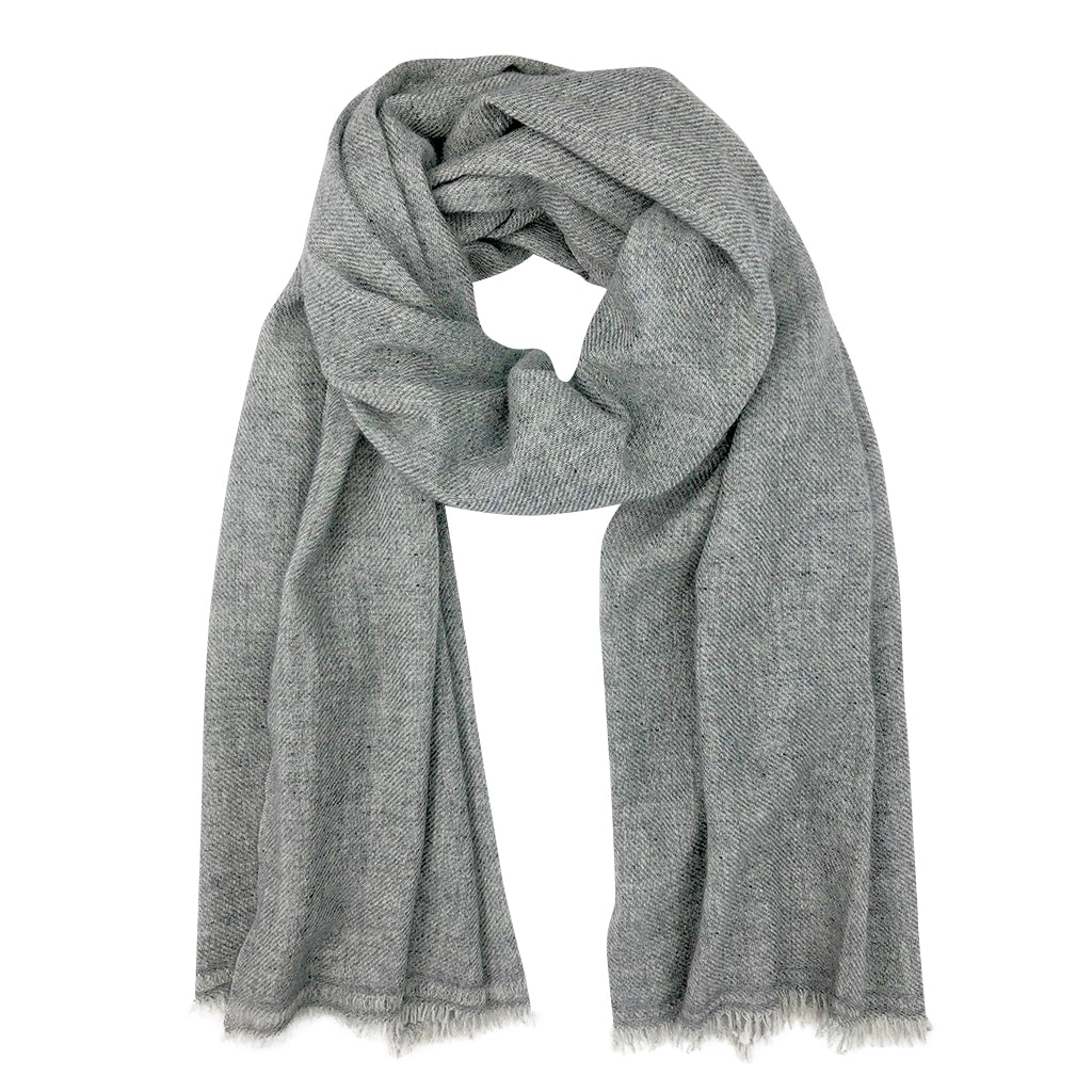 Gray Handloom Cashmere Scarf by SLATE + SALT - Sumiye Co