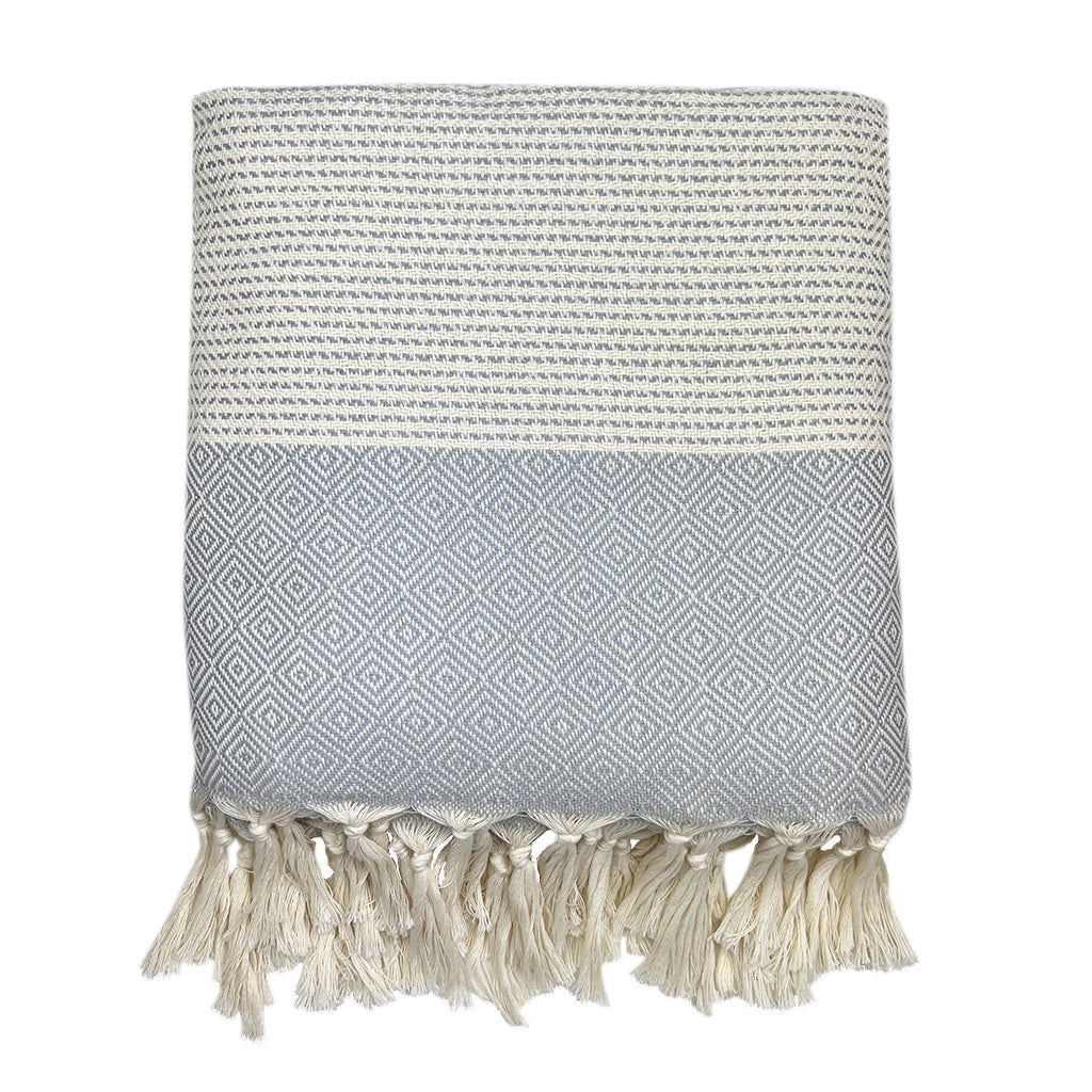 Diamond Stripe Turkish Throw by SLATE + SALT - Sumiye Co