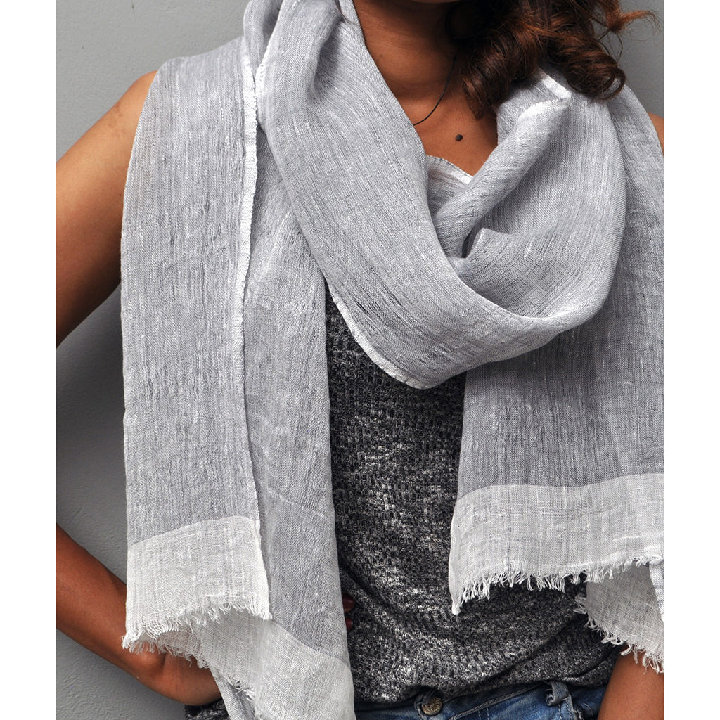 Gauze Linen Two Tone Scarf by SLATE + SALT - Sumiye Co
