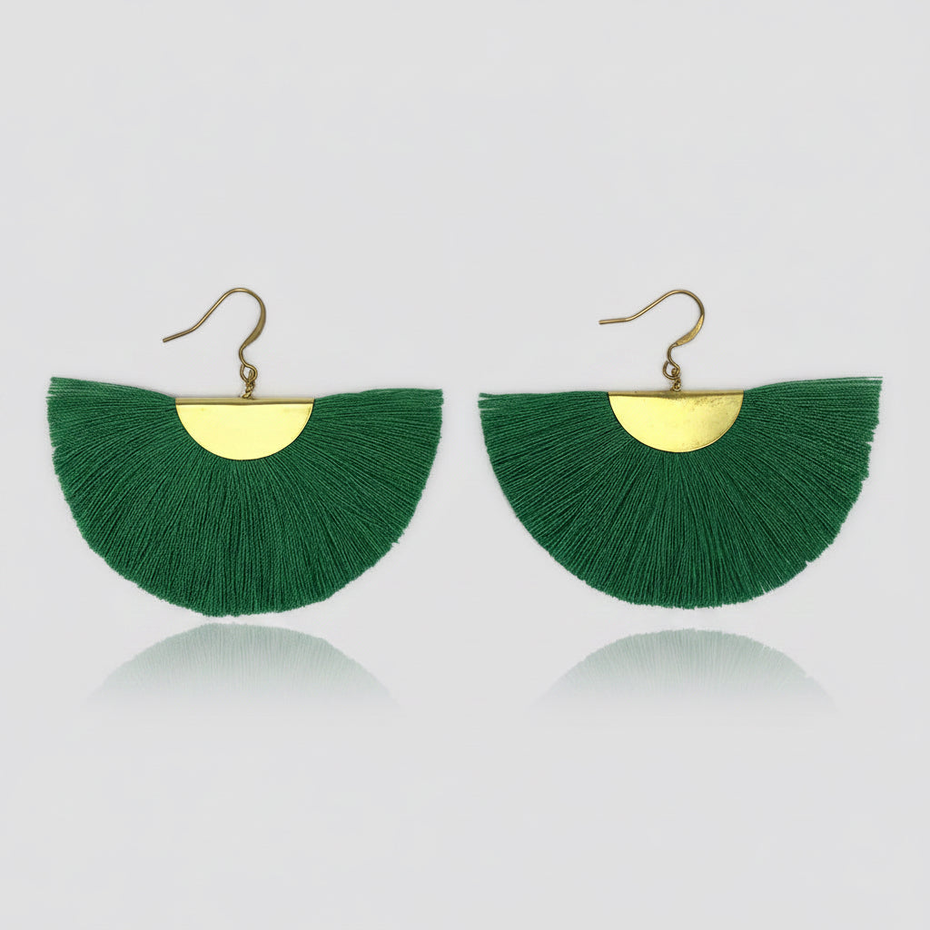 Half Moon Fan Earrings-7