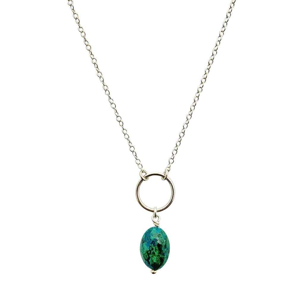 Chrysocolla Circle Necklace by SLATE + SALT - Sumiye Co