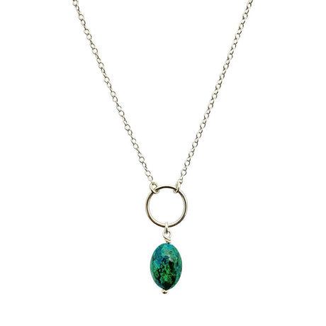Chrysocolla Circle Necklace by SLATE + SALT - Sumiye Co