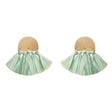 Sea Green Raffia Fan Earrings-0