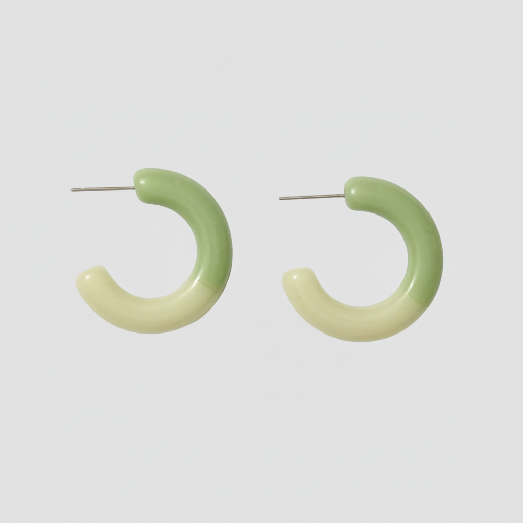 Mint Green Ombre Hoop Earrings - Sumiye Co