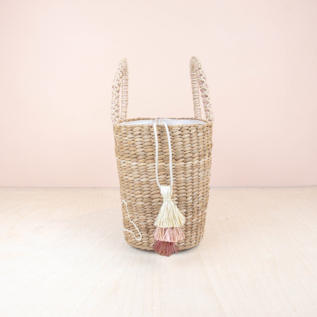 Handbags - Mini Seagrass Tote with Embroidered Bunny - Unique Handbag | LIKHA - LIKHÂ