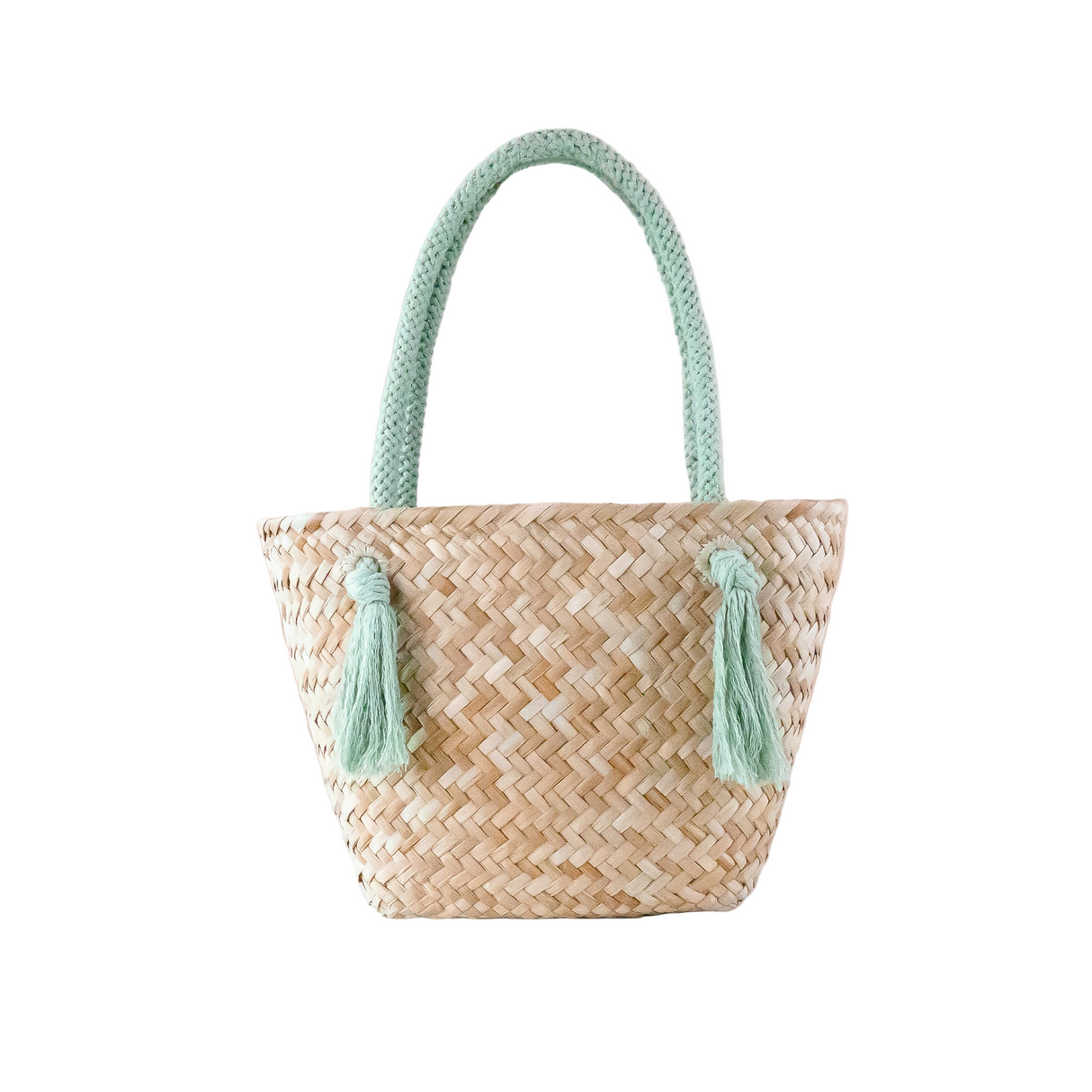 Sage Seagrass Tote Bag with Wrapped Handles - Market Tote - Sumiye Co