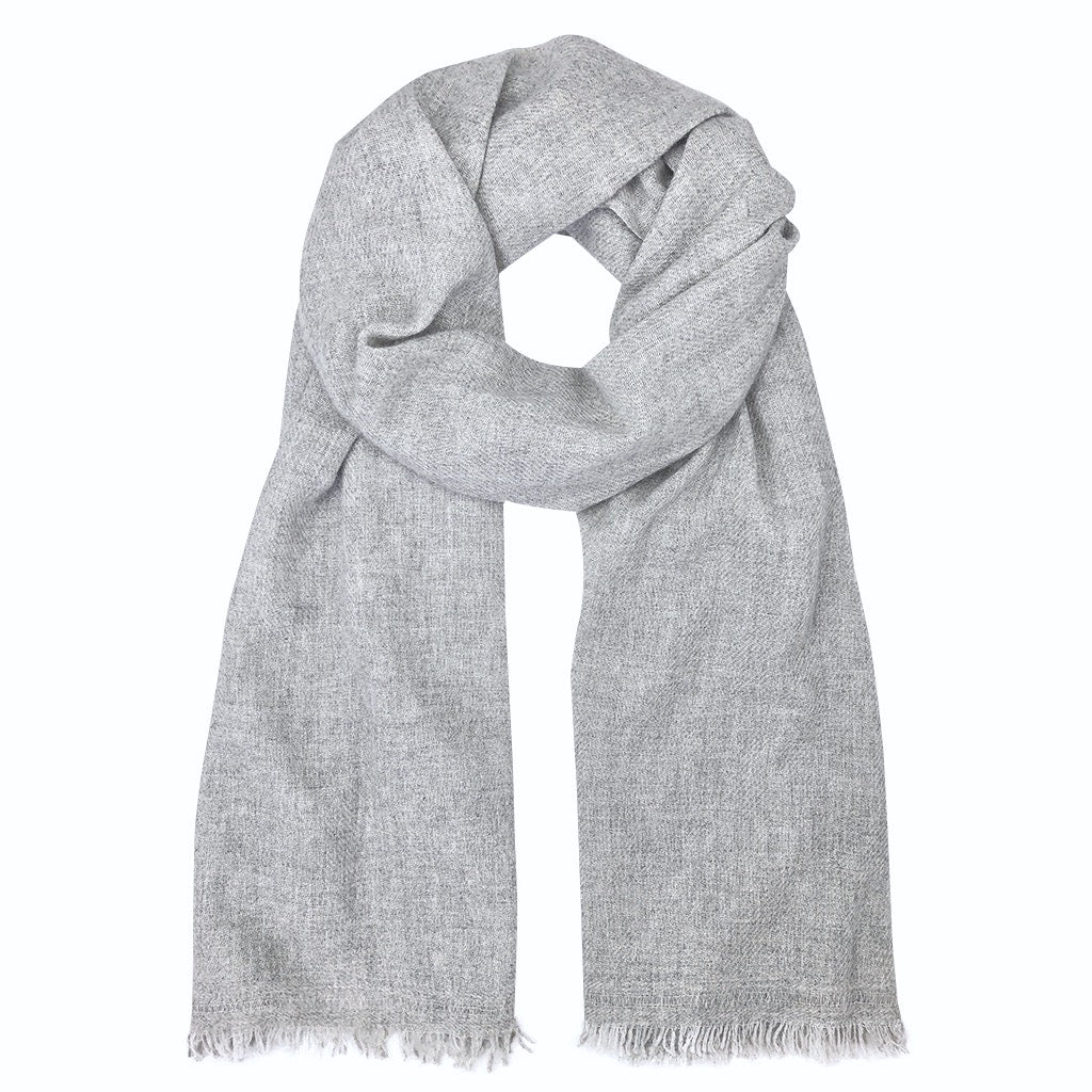 Heathered Gray Handloom Cashmere Scarf by SLATE + SALT - Sumiye Co