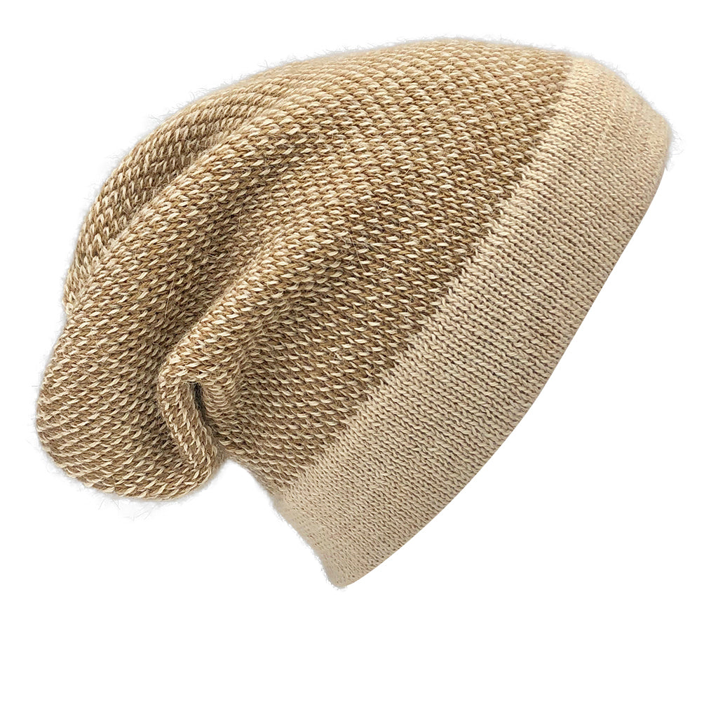 Camel Interwoven Alpaca Beanie by SLATE + SALT - Sumiye Co