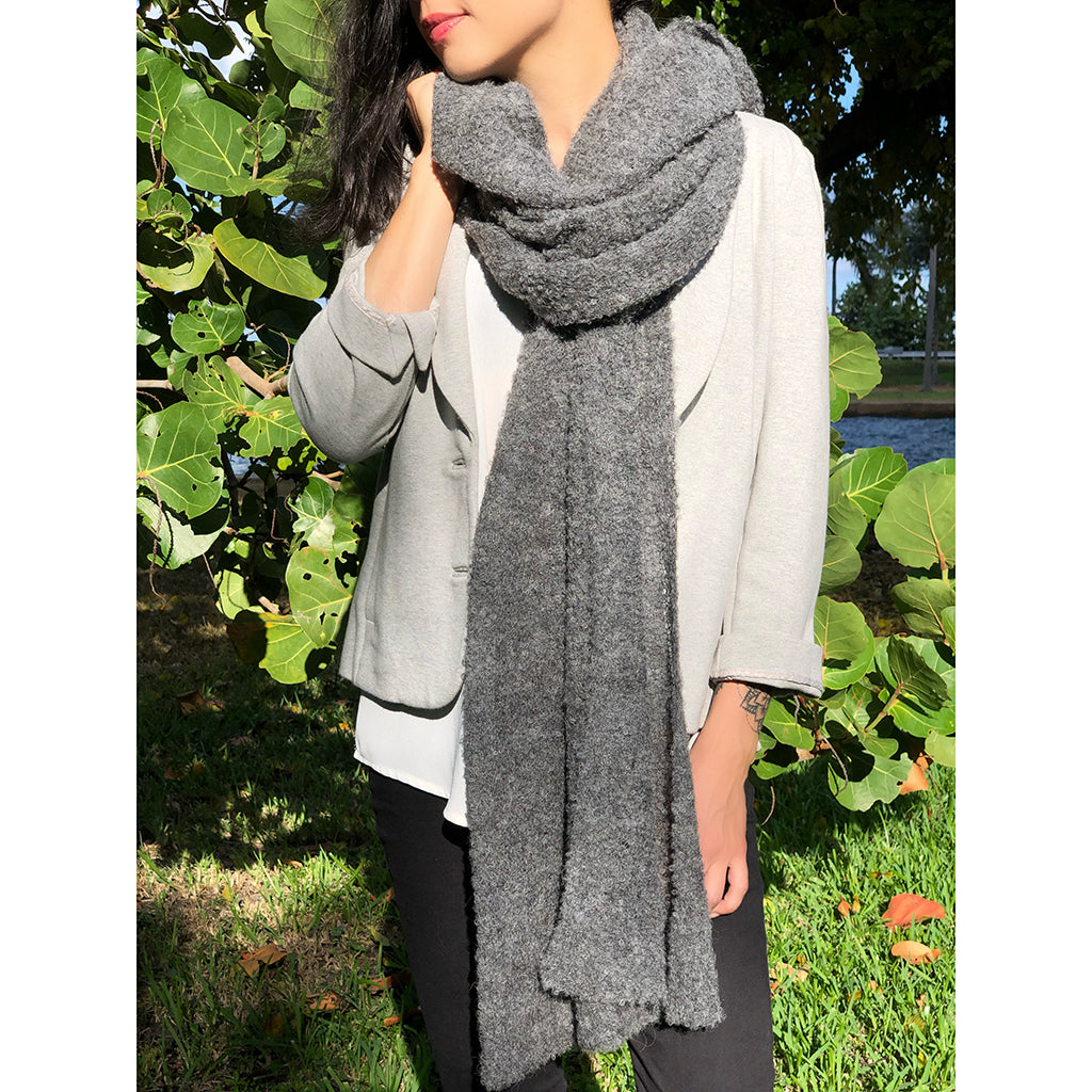 Charcoal Ultra Plush Alpaca Scarf by SLATE + SALT - Sumiye Co