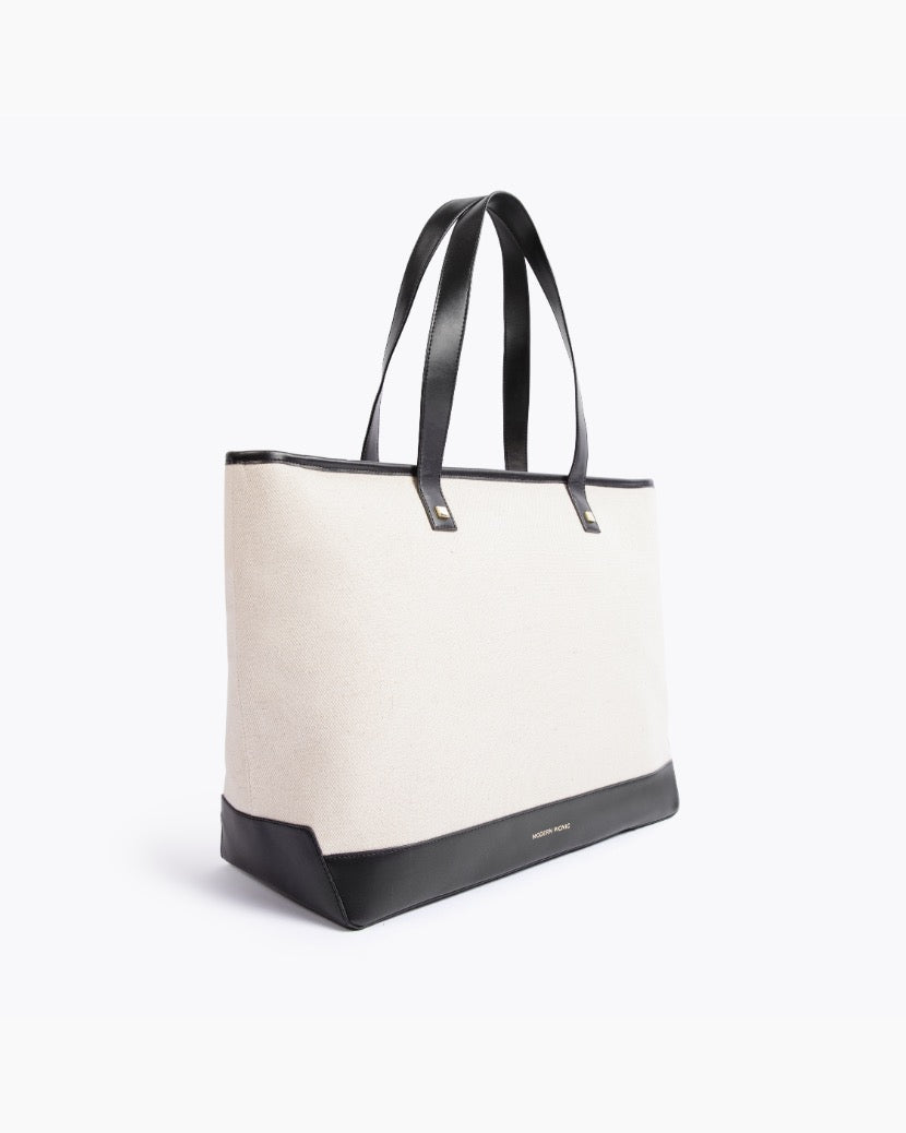 The Tote - Black Canvas | Designer Lunch Bags & Totes - Sumiye Co