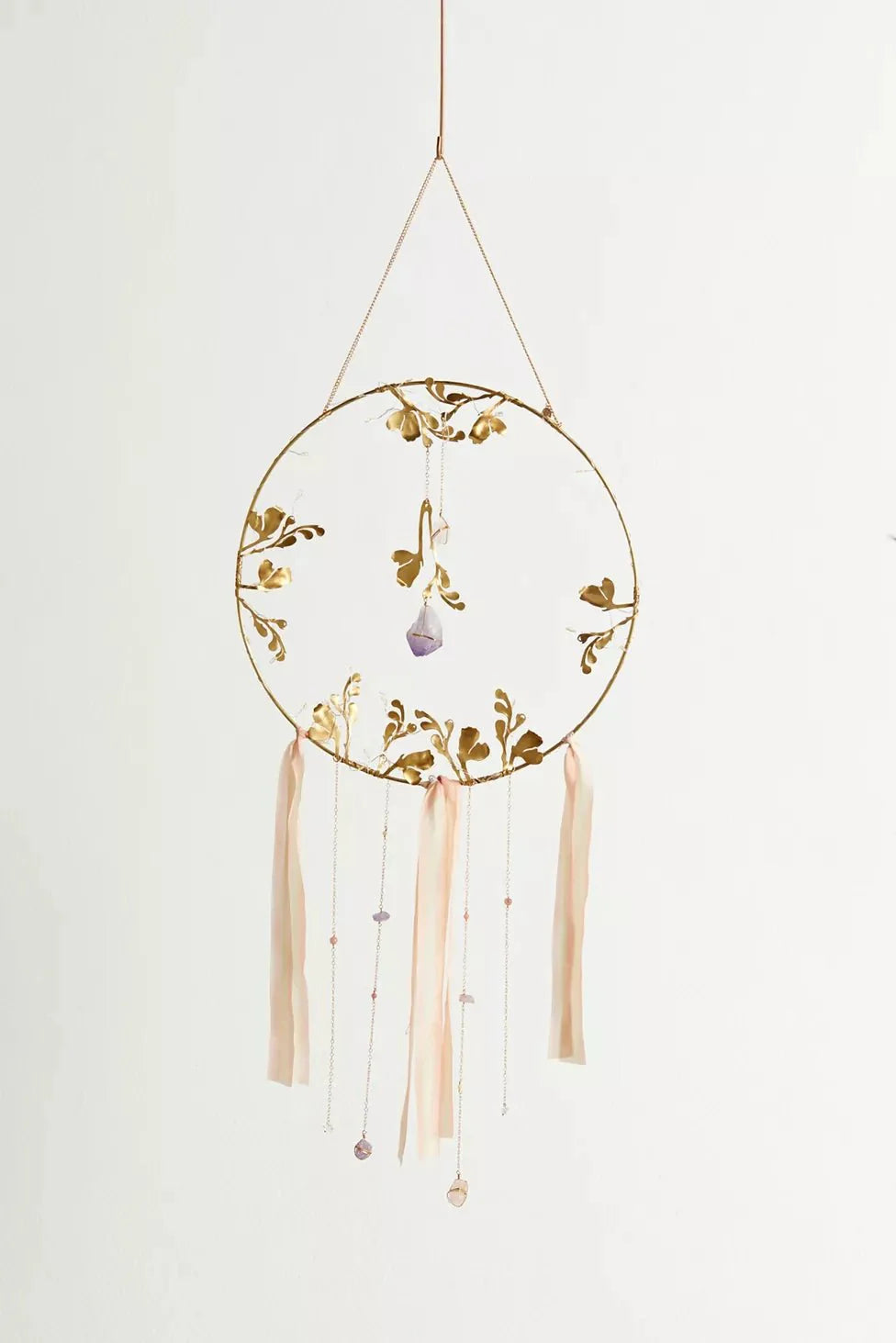 Illuminated Floral Healing Crystal Dreamcatcher - Sumiye Co