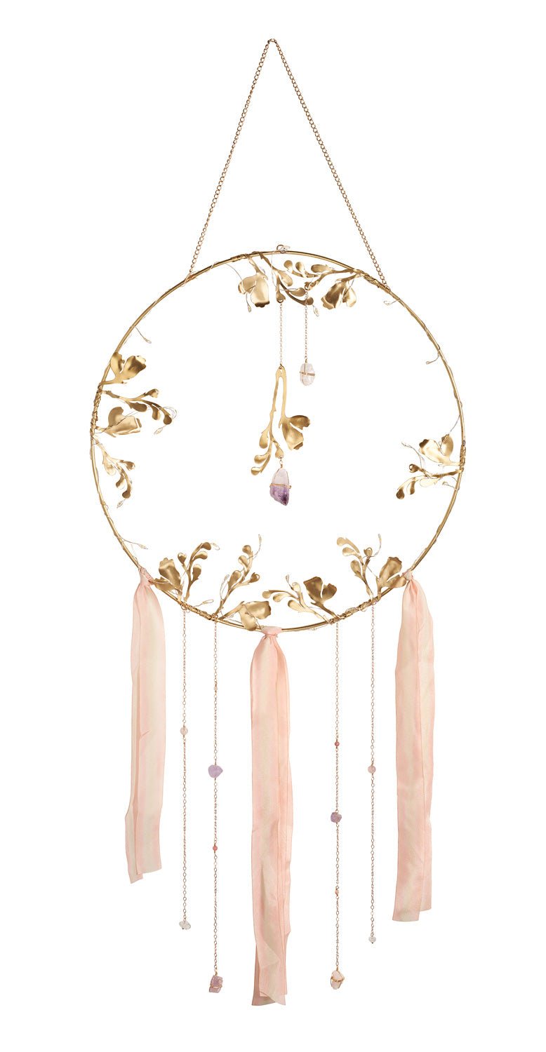 Illuminated Floral Healing Crystal Dreamcatcher - Sumiye Co