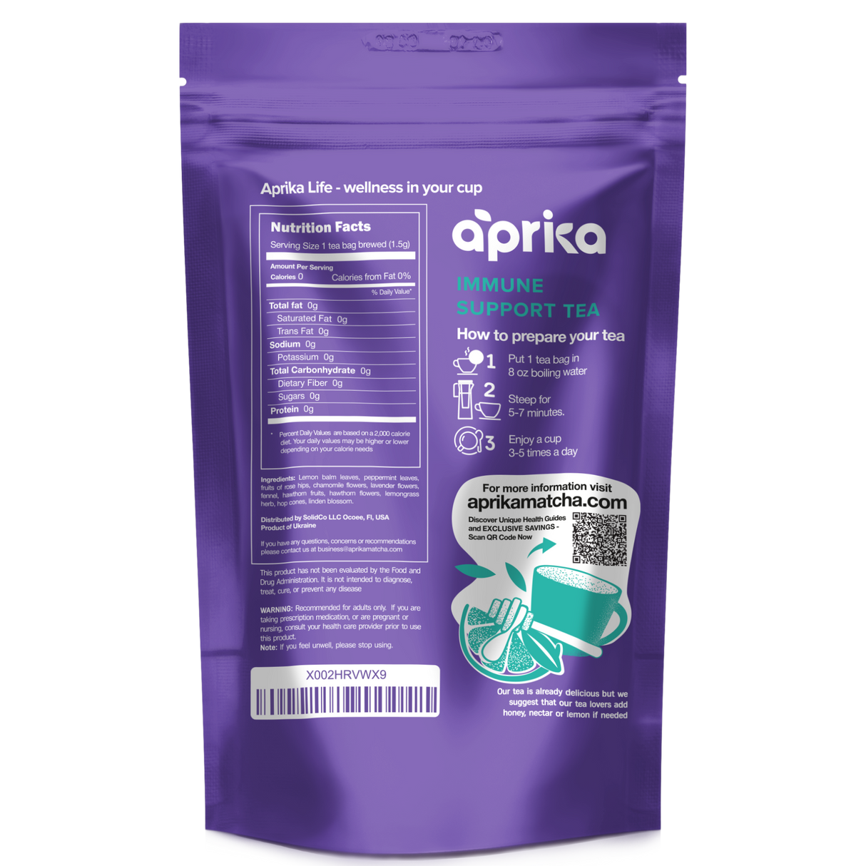 Immune System Support Herbal Tea, 60 Bags - Sumiye Co