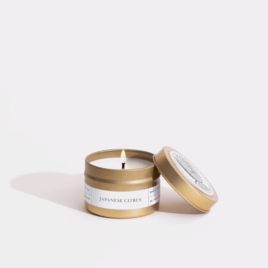 Japanese Citrus Gold Travel Candle by Brooklyn Candle Studio