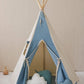 “Jeans” Teepee with Pompoms and Round Mat Set