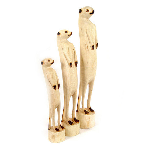Hand Carved Standing Meerkat - Sumiye Co