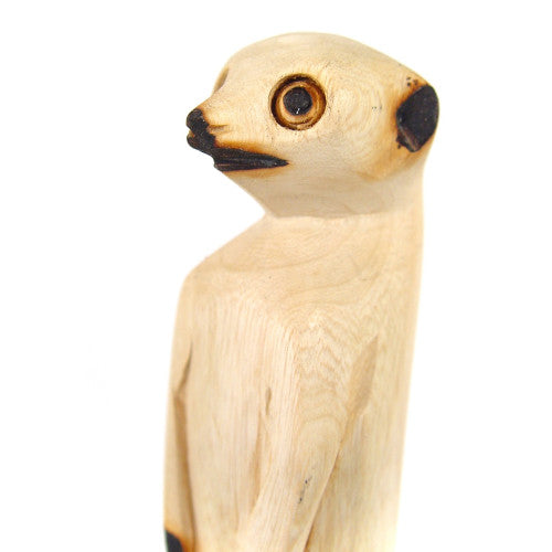 Hand Carved Standing Meerkat - Sumiye Co