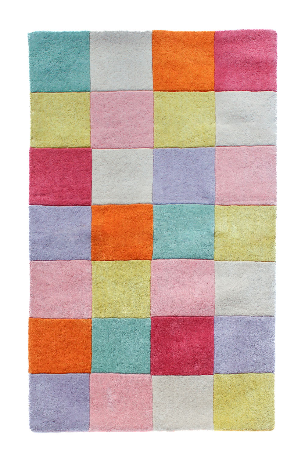 Colorful Checkered Hand Tufted Wool Rug by JUBI - Sumiye Co