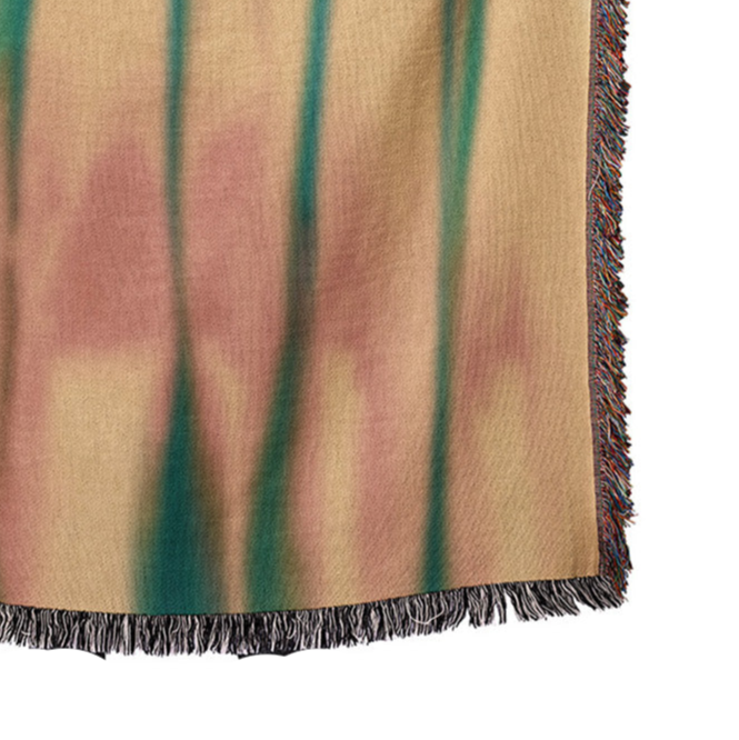 Heat Map Yellow and Blue Cotton Woven Throw Blanket - Sumiye Co