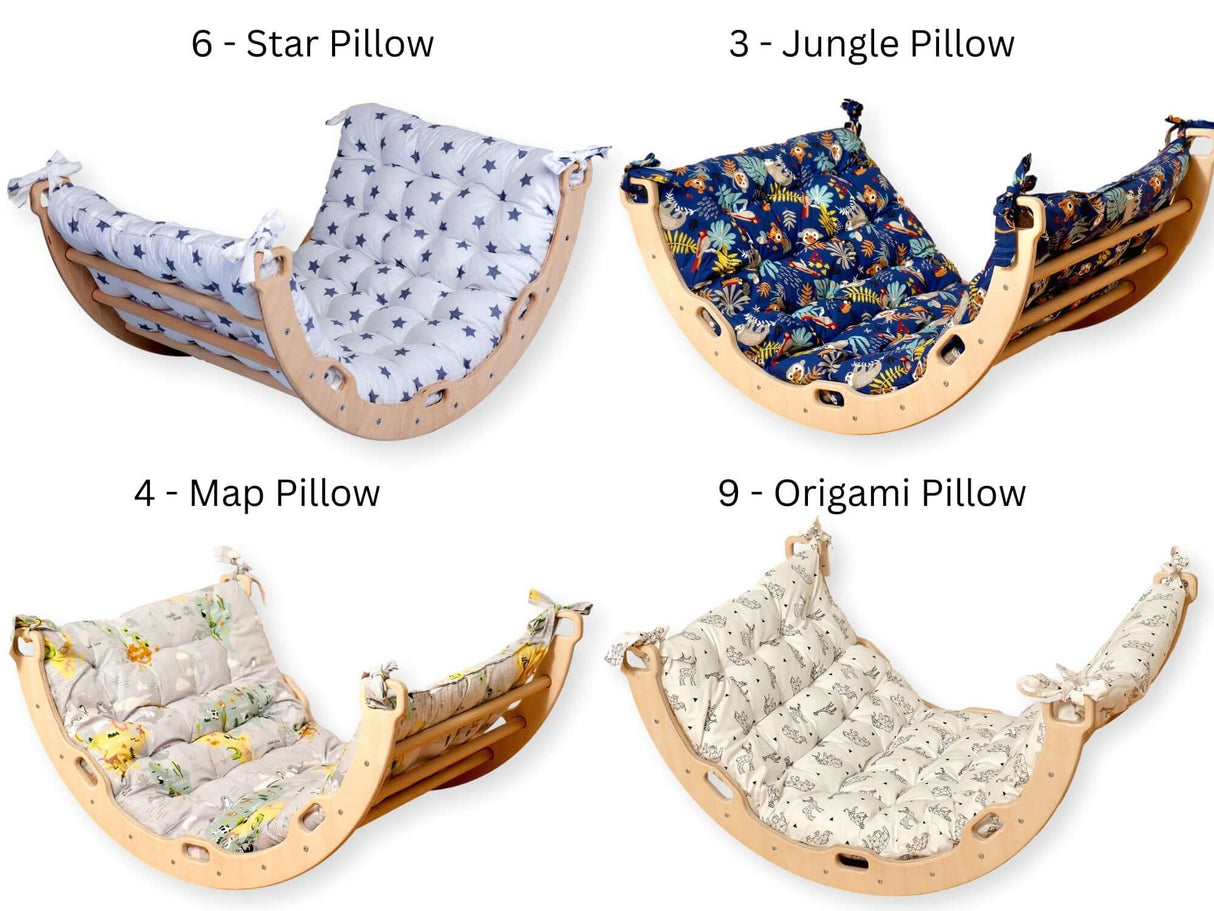 Medium Montessori Climbing Arch/Rocker with Pillow & Ramp Set-3