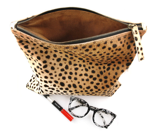 Leopard Print Clutch | Ethically Sourced Hides - Sumiye Co