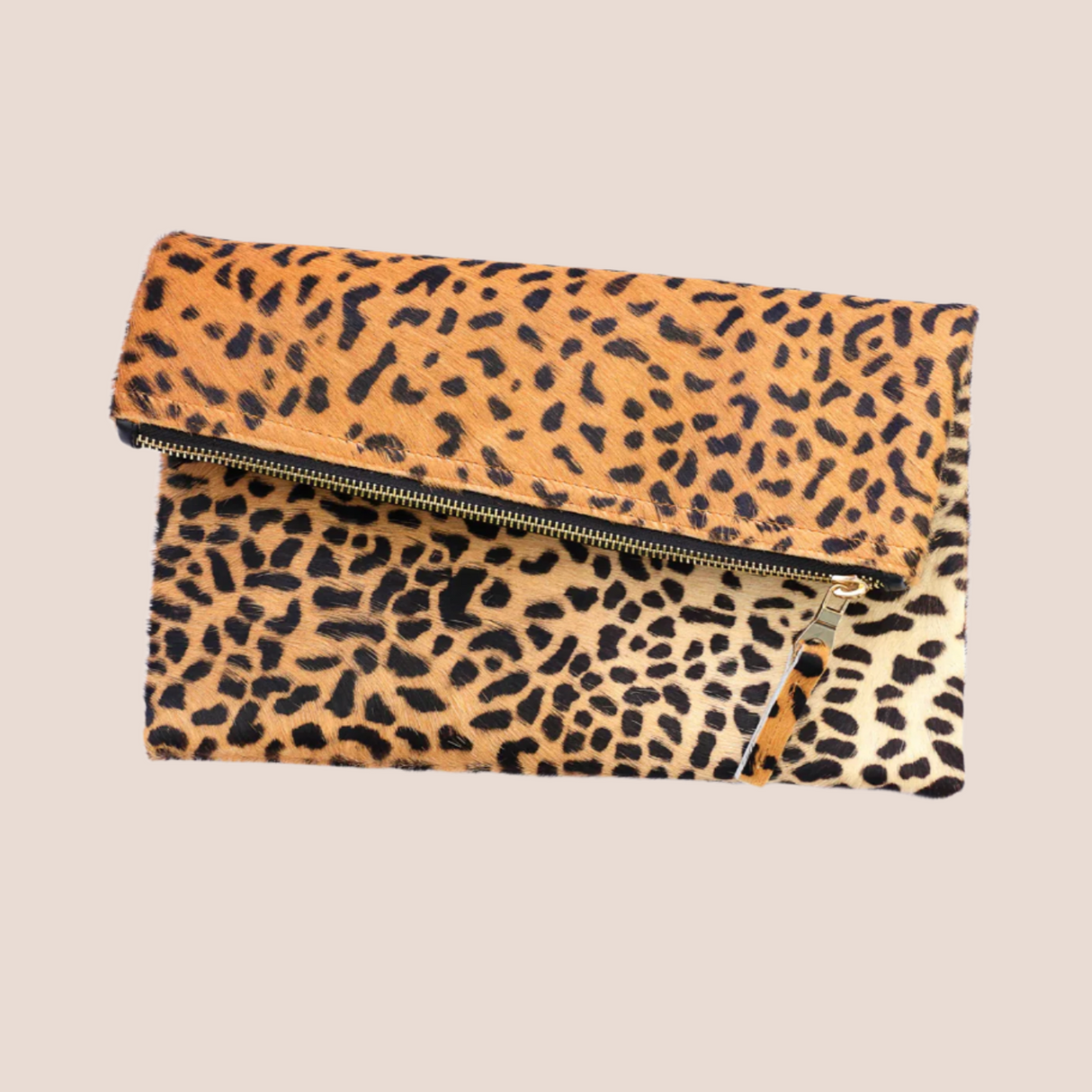 Leopard Print Leather Clutch | Ethically Sourced Hides - Sumiye Co