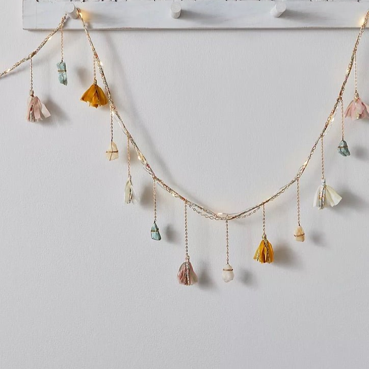 Liberty and Silk Tassel Healing Crystal Garland - Sumiye Co