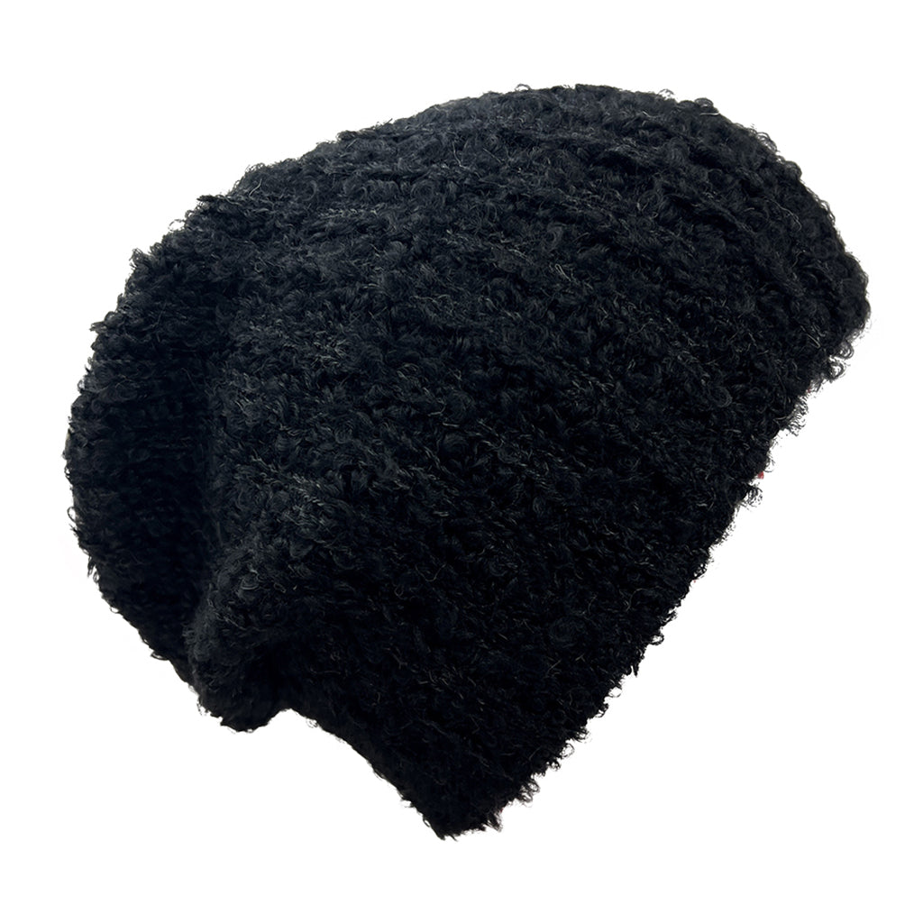 Black Loop Knit Alpaca Beanie by SLATE + SALT - Sumiye Co